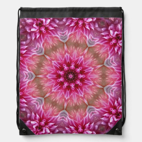 Mandala Pink Kaleidoscope Pattern  Drawstring Bag