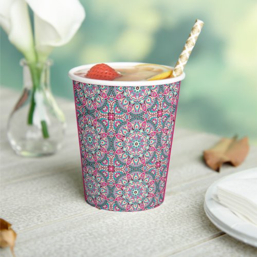 Mandala Pink Paper Cup