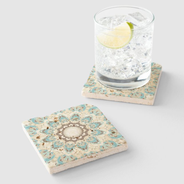 Mandala Print Stone Coaster (Side)