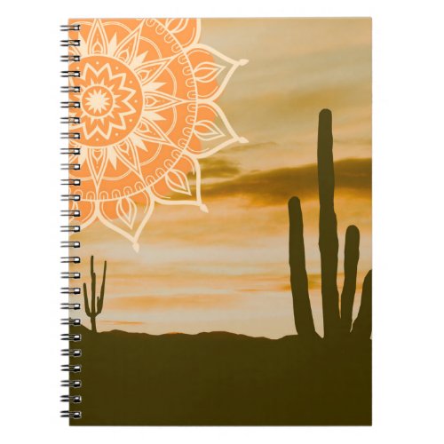 Mandala Psychedelic Southwest Desert Landscape Notebook