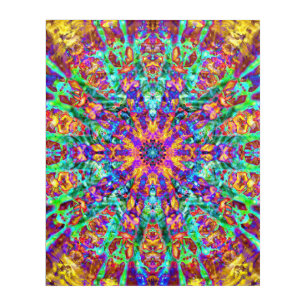 Mandala Psychedelic Trippy Hippie Color Splash Acrylic Print