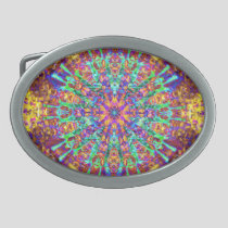 Mandala Psychedelic Trippy Hippie Color Splash Belt Buckle