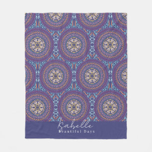 Mandala Purple Fleece Blanket