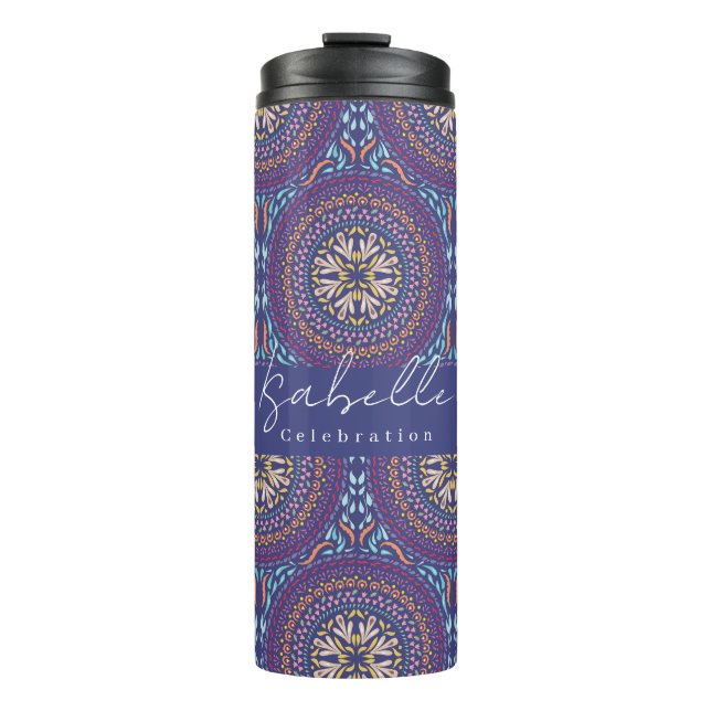 Mandala Purple Thermal Tumbler (Front)