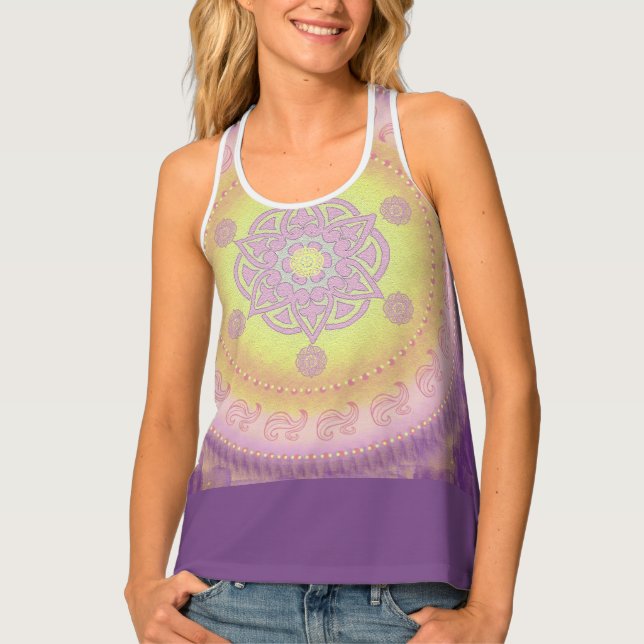 MANDALA ~ Purple Yellow - Tank Top (Front)