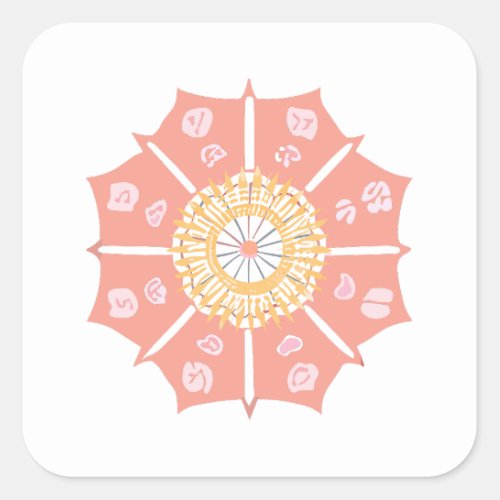  mandala push flash square sticker