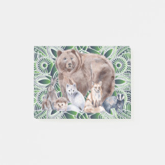 Mandala Rabbit Bear Hedgehog Fox Badger Post-it Notes