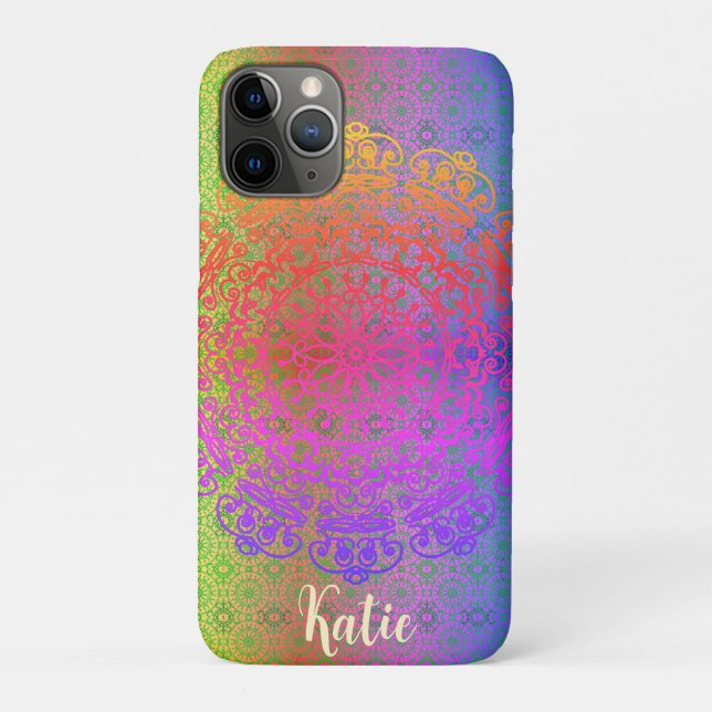 Mandala Rainbow Colors Case-Mate iPhone Case (Back)