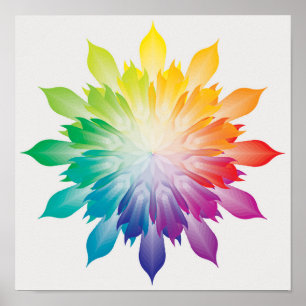 Mandala Rainbow Colors - Flower - Energy - Harmony Poster