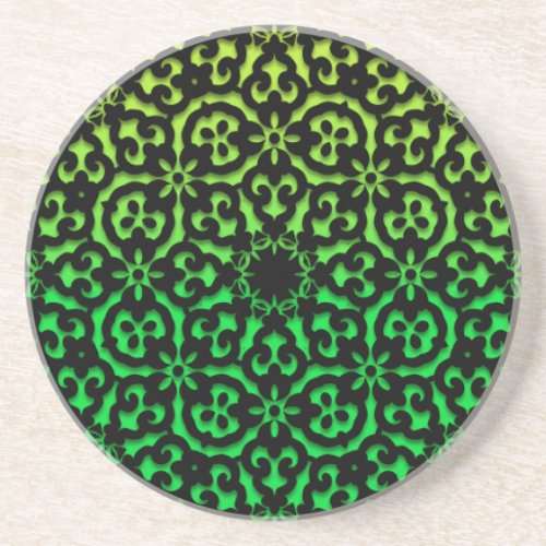 mandala rainbow design coaster