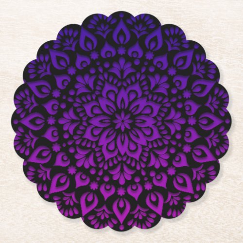 mandala rainbow design paper coaster