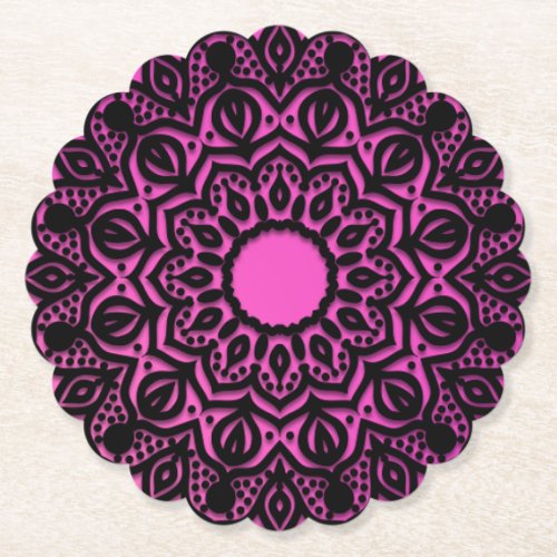 mandala rainbow design paper coaster