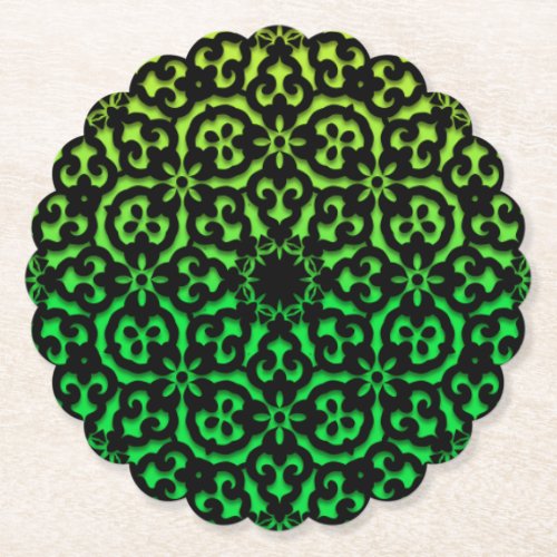 mandala rainbow design paper coaster