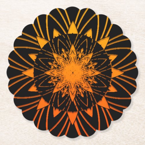 mandala rainbow design paper coaster