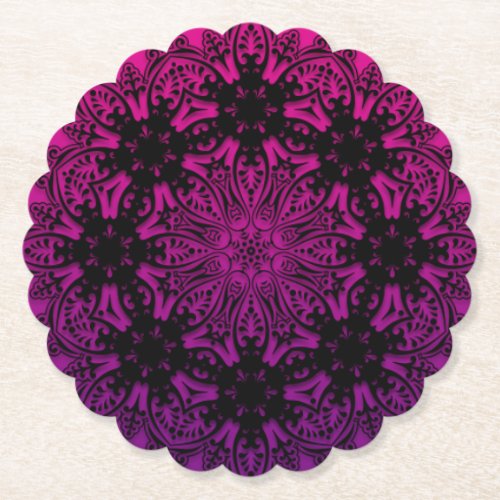 mandala rainbow design paper coaster