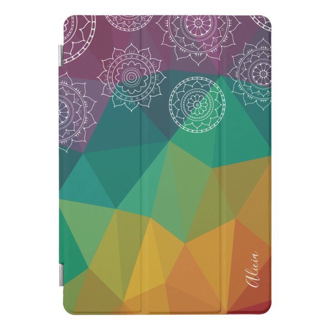 Mandala raindbow polygonal modern desin iPad case (Front)
