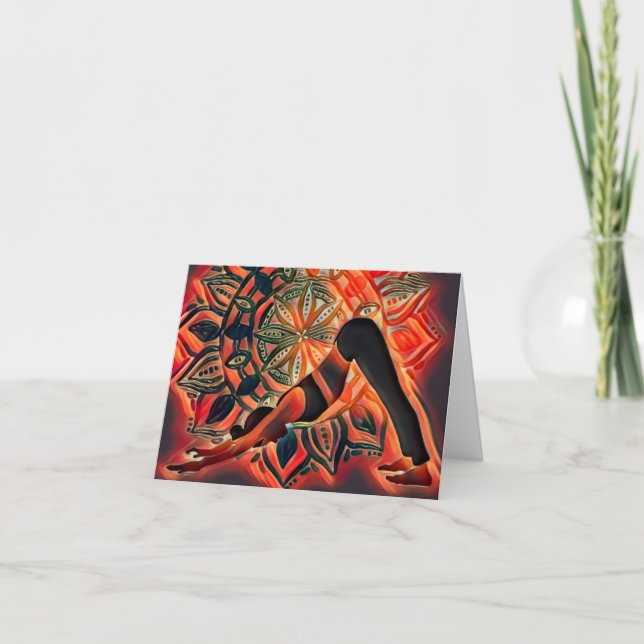 Mandala Red Meditation Namaste Spiritual Birthday Card (Front)
