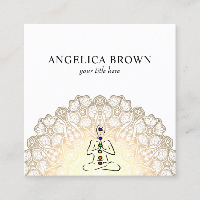 Mandala - Reiki Master with Chakras Business Card (Front)