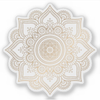 Mandala Retro hand drawn gold tattoo Sticker
