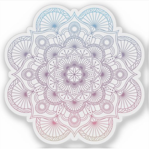 Mandala Retro hand drawn purple blue tattoo Sticker