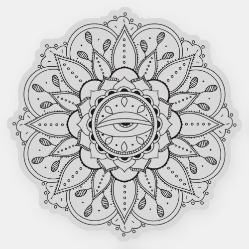 Mandala Retro hand drawn tattoo henna flower eye Sticker