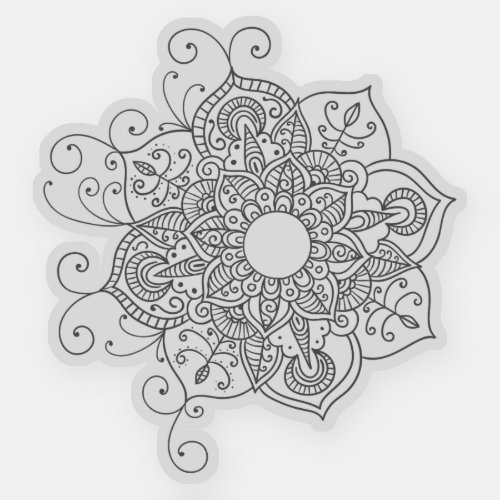 Mandala Retro hand drawn tattoo henna flower Sticker