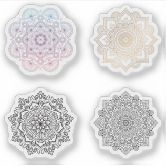 Mandala Retro hand henna tattoo set 4x Sticker