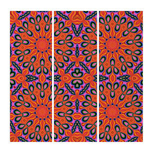 Mandala Retro Orange Hipster Decor Wall Art Sets