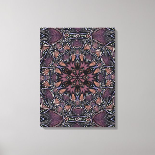 Mandala Rosette Floral Twine Retro Boho Canvas Print (Front)