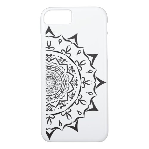 Mandala Round black and white oriental pattern iPhone 87 Case