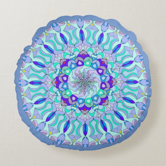 Mandala Round Floor Cushion (Front)