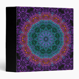 Mandala round kaleidoscope ornamental decoration c 3 ring binder
