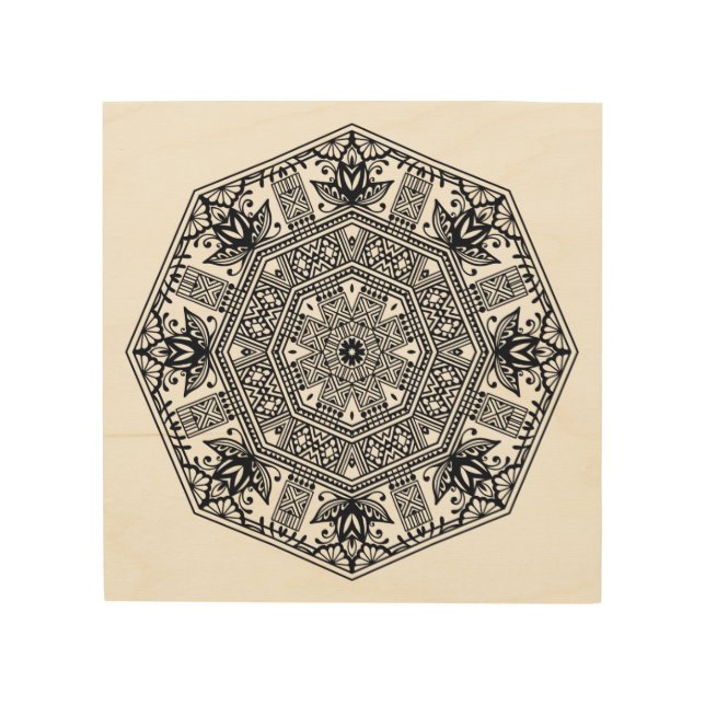 Mandala Round Ornament 5 Wood Wall Art (Front)