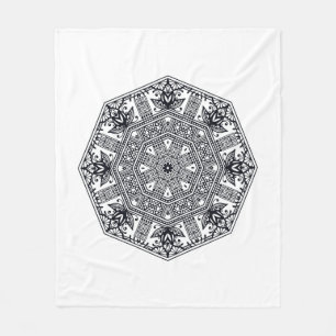 Mandala Round Ornament Fleece Blanket