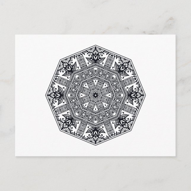 Mandala Round Ornament Postcard (Front)