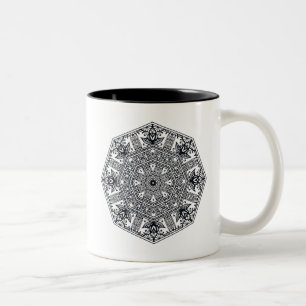 Mandala Round Ornament Two-Tone Coffee Mug
