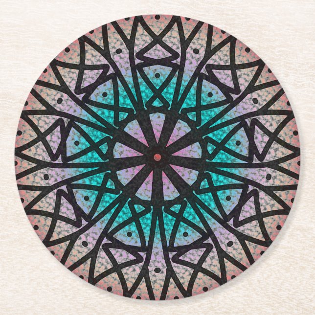 Mandala Round Paper Coaster (Front)