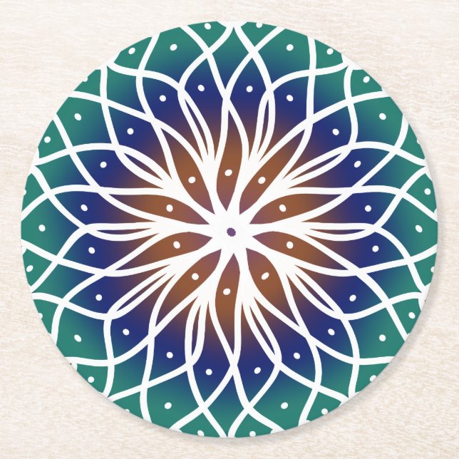 Mandala Round Paper Coaster (Front)