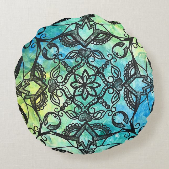 Mandala Round Pillow (Back)