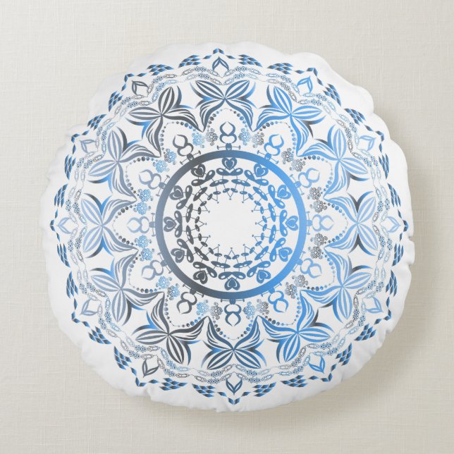 Mandala Round Throw Pillow –  (Front)