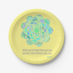Mandala Rumi Joy Quote Paper Plates