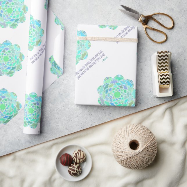 Mandala Rumi Joy Quote Wrapping Paper (Crafts)