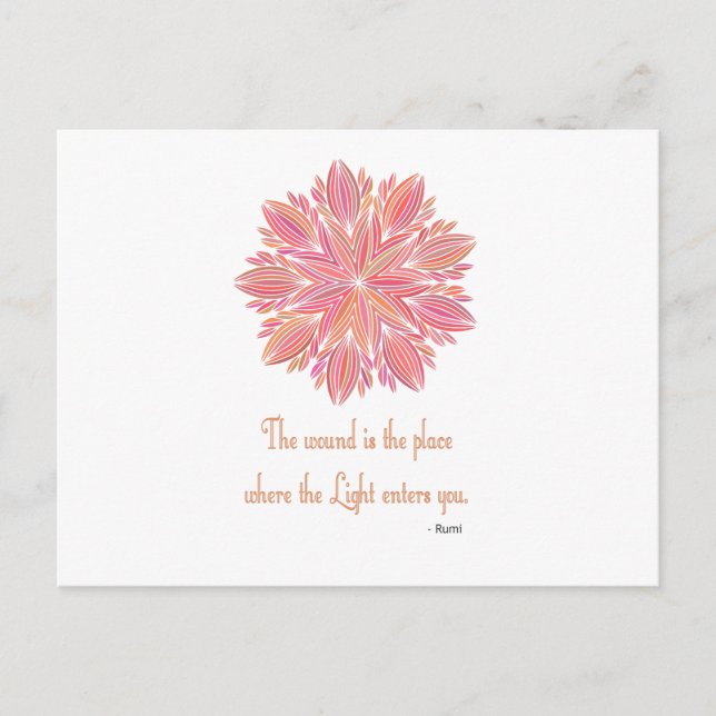 Mandala Rumi Wound quote Postcard (Front)