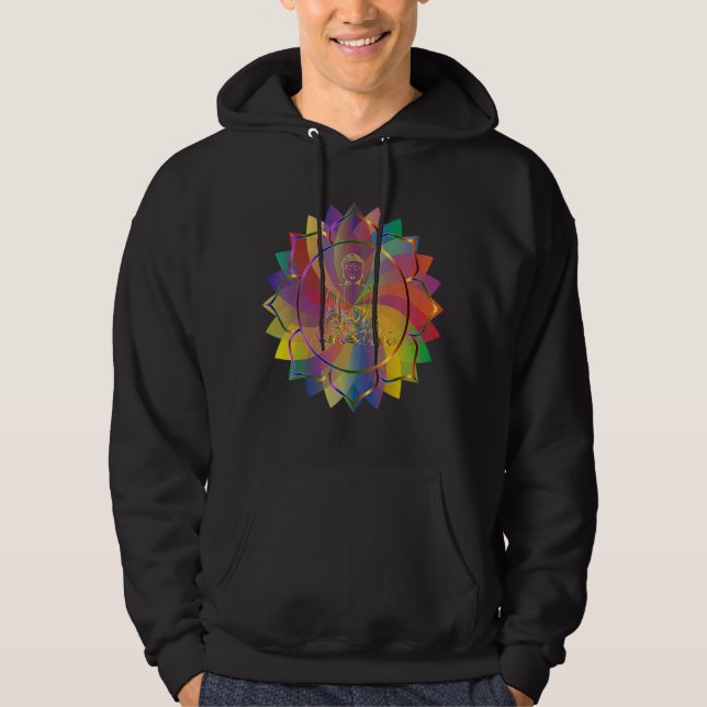 Mandala Sacred Geometry Prana Yoga Mantra Om Hoodie (Front)