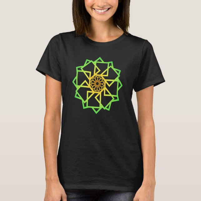 Mandala Sacred Geometry Spiritual Graphic T-Shirt (Front)