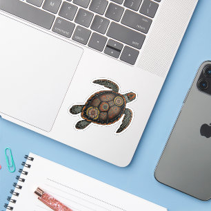Mandala sea turtle design sticker