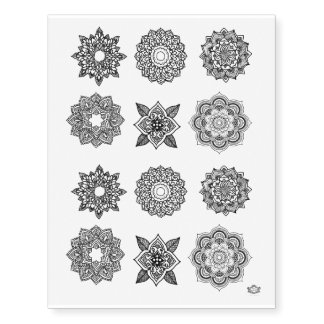 Mandala set, Boho, festival, Temporary Tattoos