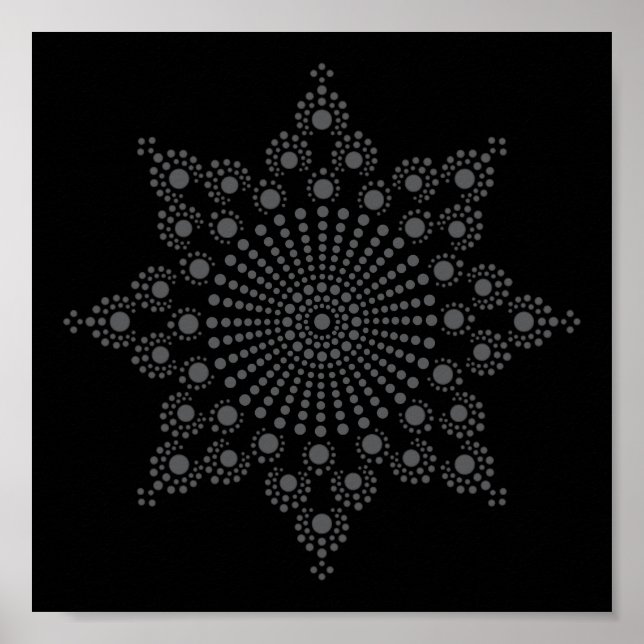 Mandala Snowflake Pattern Template Poster (Front)