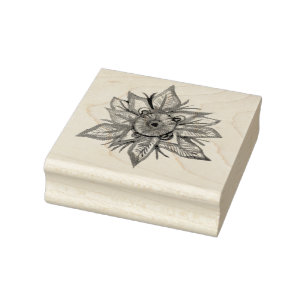 Mandala snowflake rubber stamp