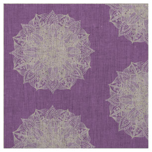 Mandala Snowflakes Purple Pattern Fabric